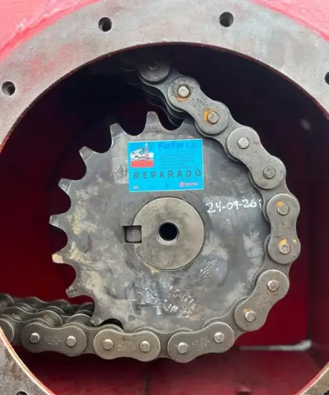 Sprocket con su cadena, identificado para el trabajo