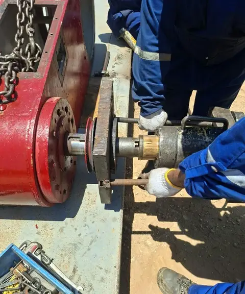 Bomba de lodo: cigüeñal, bielas, rodamientos y medición final