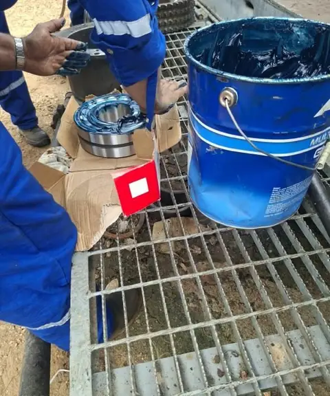 Bomba de lodo: cigüeñal, bielas, rodamientos y medición final