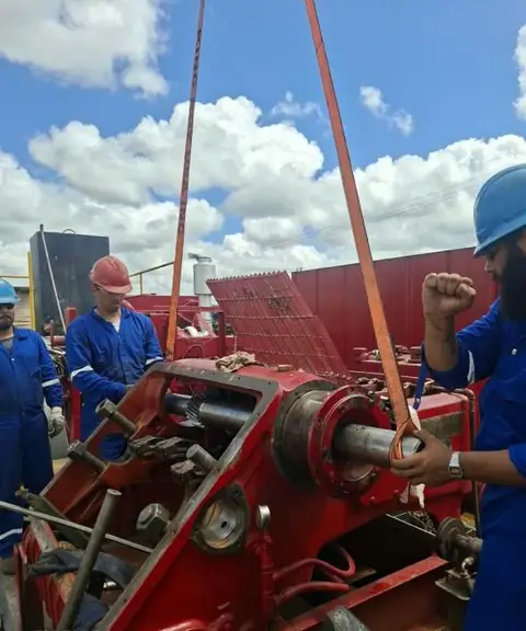 Bomba de lodo: cigüeñal, bielas, rodamientos y medición final