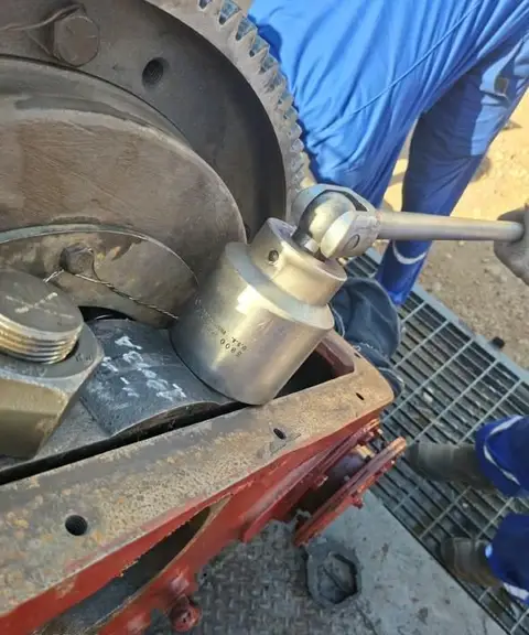 Bomba de lodo: cigüeñal, bielas, rodamientos y medición final