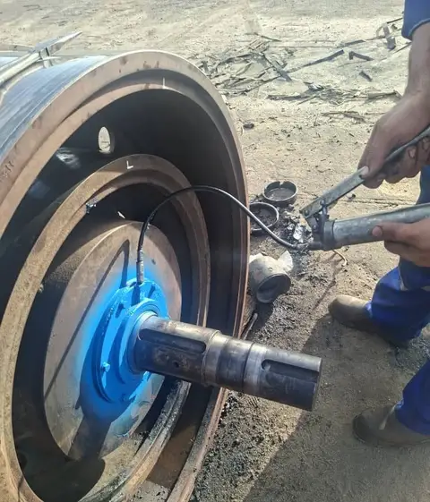 Tambor con eje y engrase