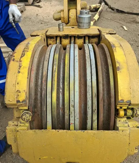 Bloque viajero con sus poleas